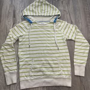 American Eagle Sweatshirt Hoodie Y2K Striped Green White Size Xsmall